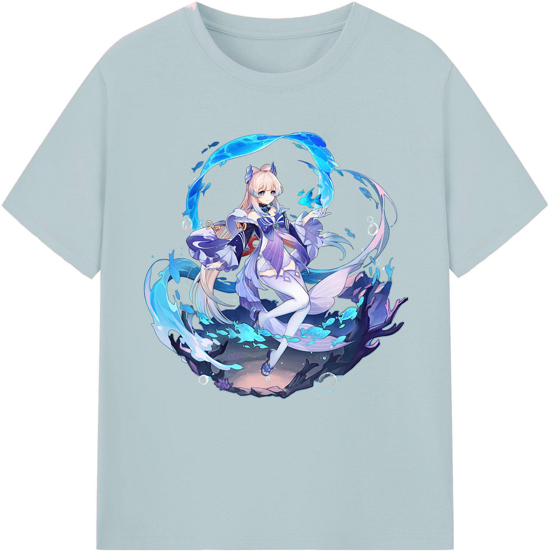 げんし神 珊瑚宮心海 サンゴノミヤ・ココミ genshin Sangonomiya Kokomi 綿100％半袖Tシャツ（フロントプリント）
